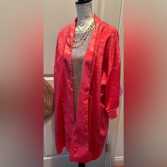 Victorias Secret Gold Label Vintage 80/90s Floral Satin Kimono Robe One Size OS - Picture 9 of 9